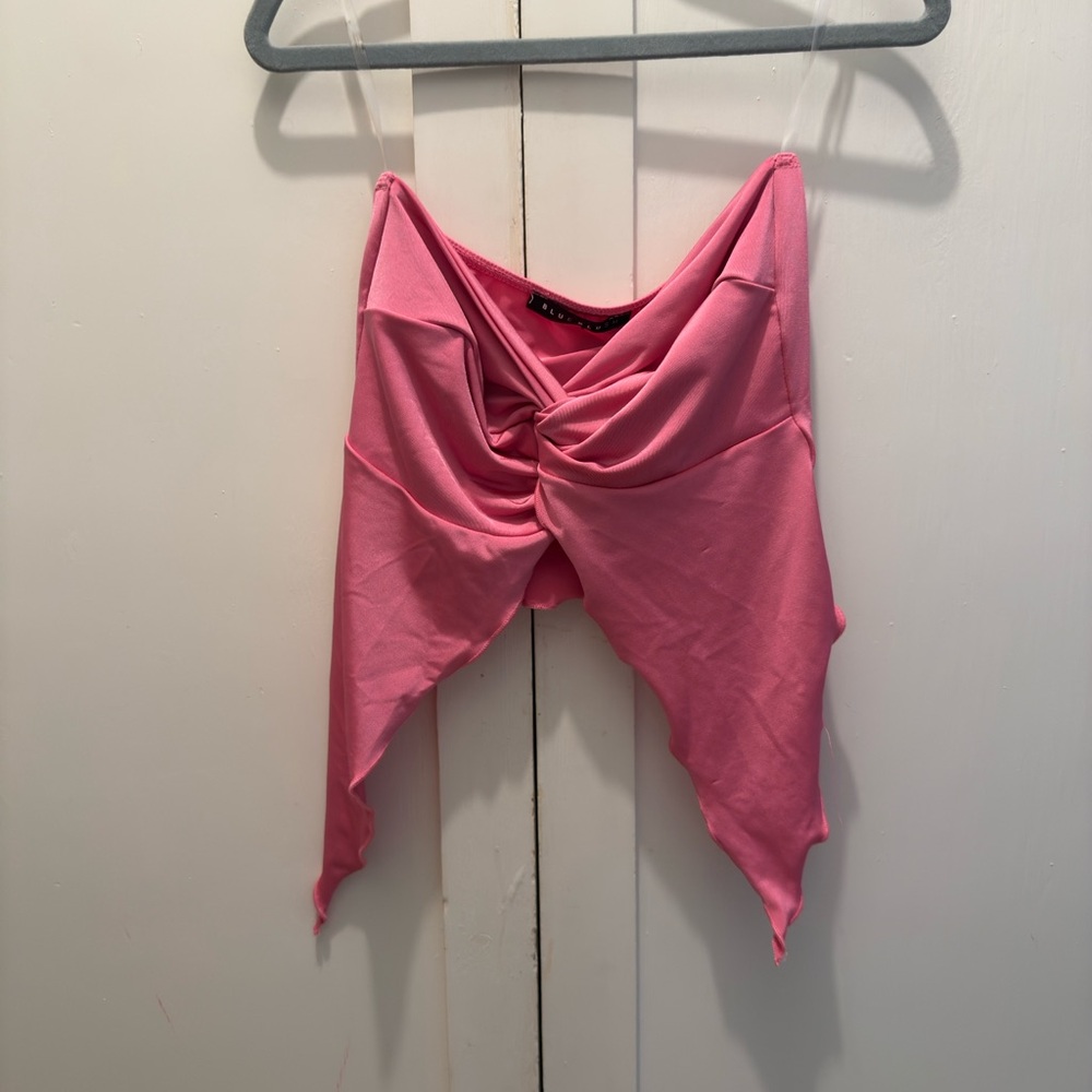 Pink Twist Front Crop Top